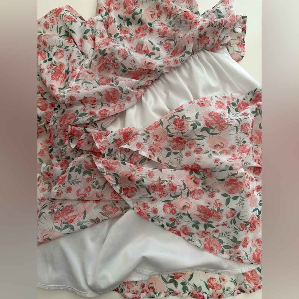 🏴‍☠️6 for $30🏴‍☠️ TRIXXI Floral Ruffle Adjustable Straps Dress - M - Picture 6 of 14
